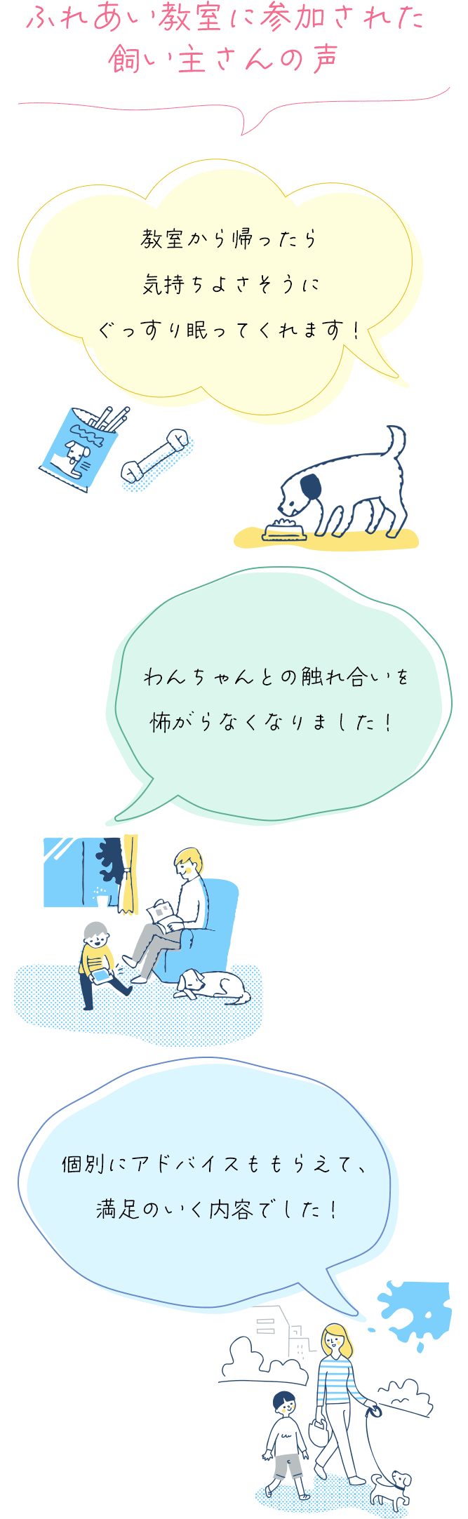 ふれあい教室に参加された飼い主さんの声